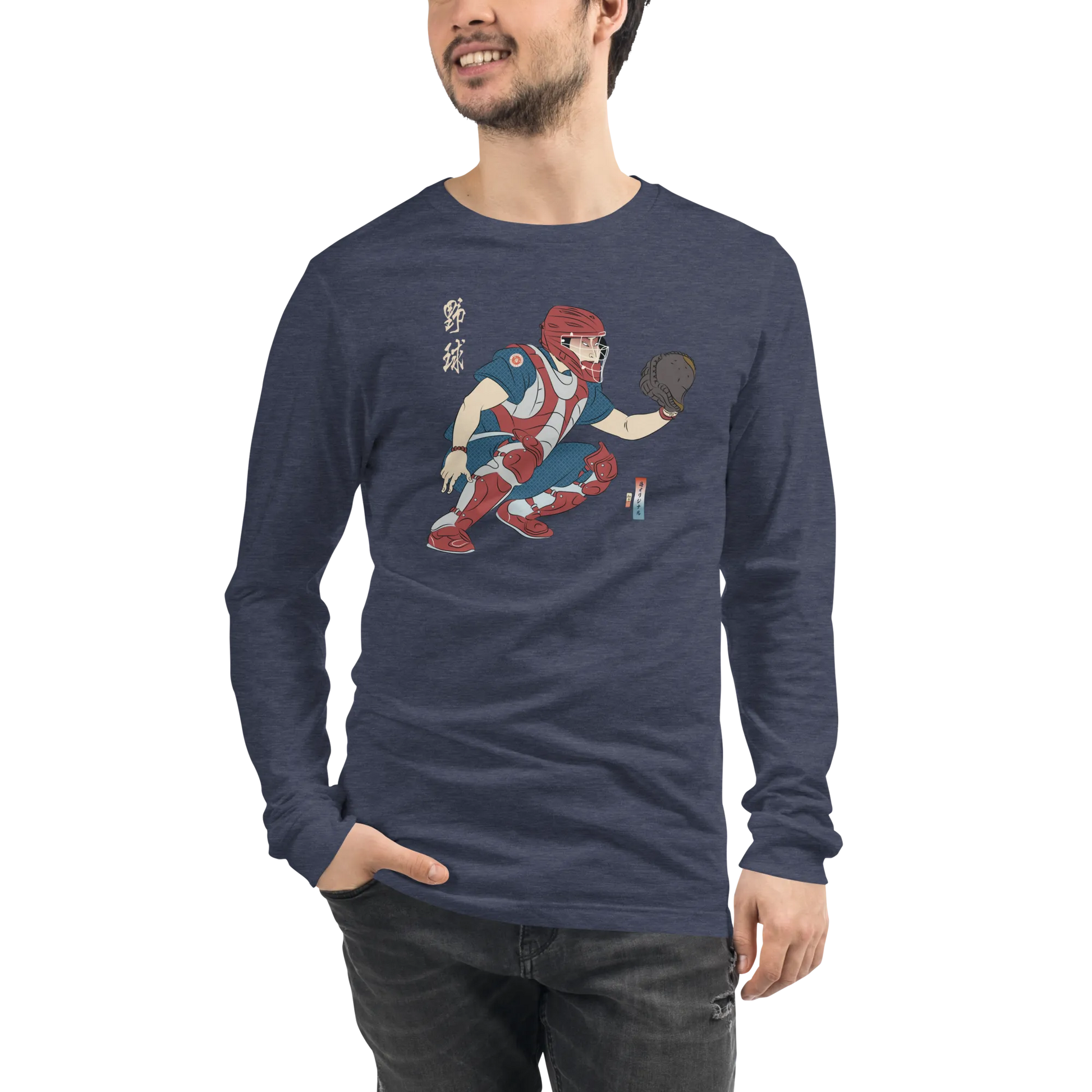 Samurai Baseball Player 4 Sport Ukiyo-e Unisex Long Sleeve Tee - Samurai Original