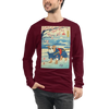 Dog Bulldog Japanese Ukiyo-e Unisex Long Sleeve Tee - Maroon / S