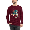 Samurai Play Curling Ukiyo-e Unisex Long Sleeve Tee