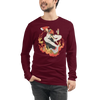 Samurai Firefighter Fireman Ukiyo-e Unisex Long Sleeve Tee - Samurai Original