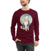 Golden Doodle Dog Funny Japanese Ukiyo-e Unisex Long Sleeve Tee 2 - Maroon / S