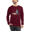 Samurai Cycling With DogLabrador Retriever Unisex Long Sleeve Tee - Samurai Original