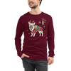 French Bulldog Funny Christmas Japanese Ukiyo-e Unisex Long Sleeve Tee - Maroon / S