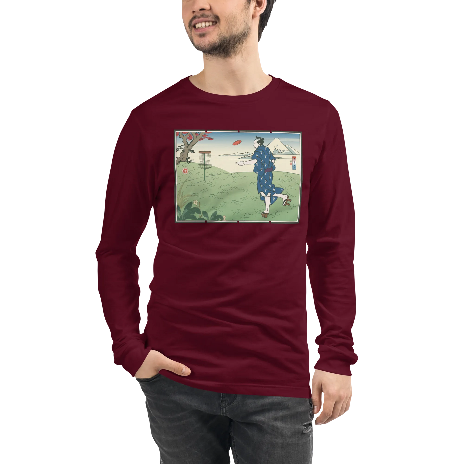 Samurai Disc Golf Ukiyo-e Unisex Long Sleeve Tee - Samurai Original