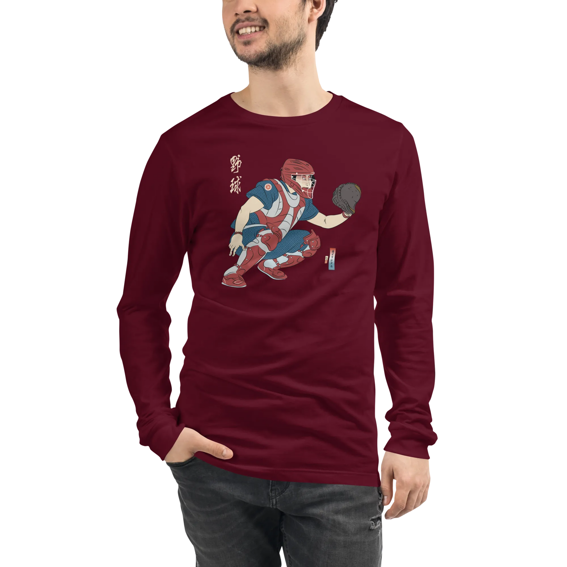 Samurai Baseball Player 4 Sport Ukiyo-e Unisex Long Sleeve Tee - Samurai Original