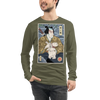 Samurai & Cat Funny Japanese Ukiyo-e Unisex Long Sleeve Tee - Samurai Original