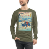 Dog Bulldog Japanese Ukiyo-e Unisex Long Sleeve Tee - Military Green / S