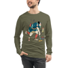 Samurai Play Curling Ukiyo-e Unisex Long Sleeve Tee