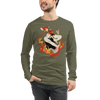 Samurai Firefighter Fireman Ukiyo-e Unisex Long Sleeve Tee - Samurai Original