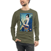 Samurai Play Shakuhachi Bamboo Flute Ukiyo-e Unisex Long Sleeve Tee