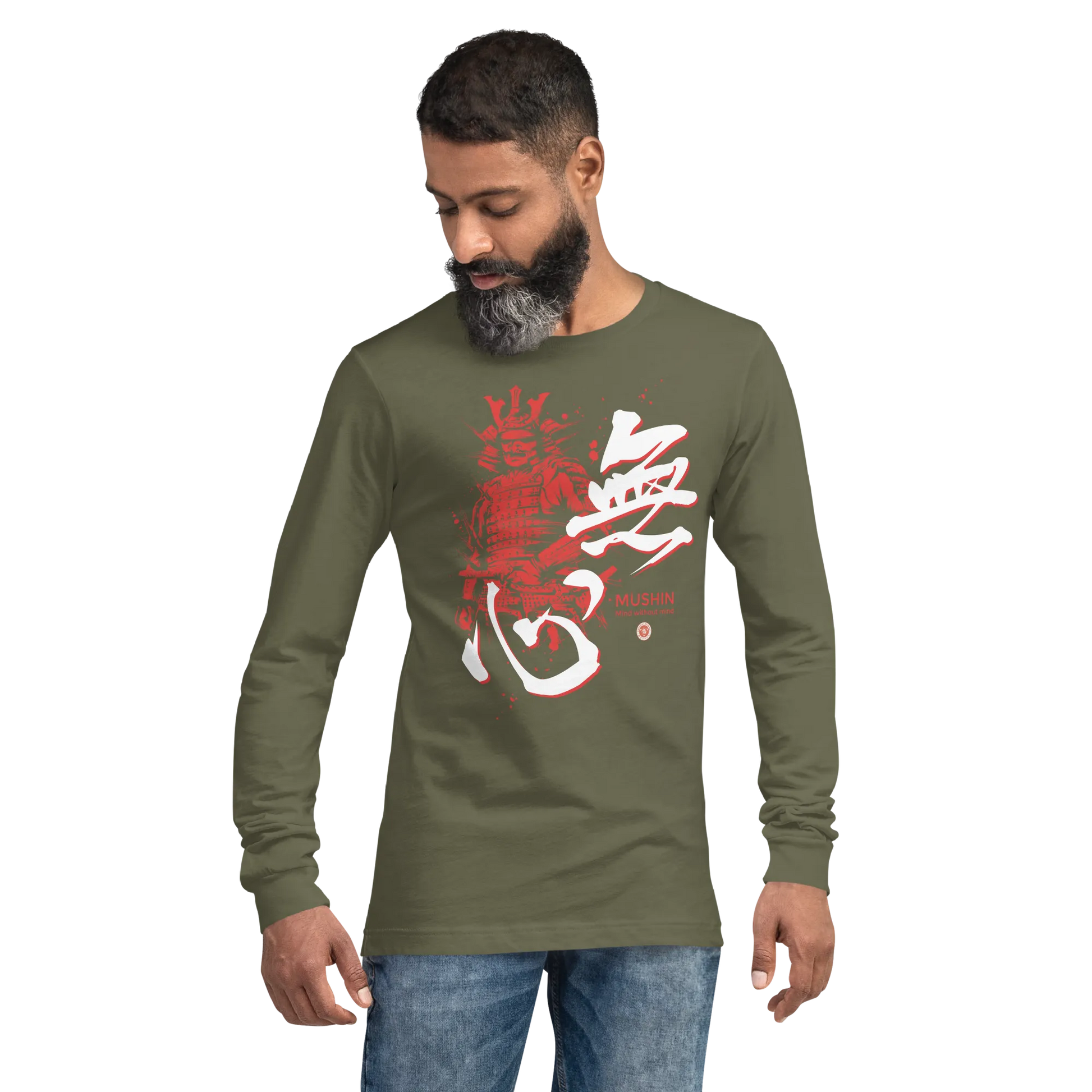 Mushin Japanese Kanji Calligraphy Unisex Long Sleeve Tee - Samurai Original