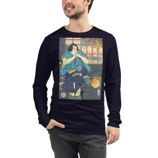 Samurai Glassblowing Ukiyo-e Unisex Long Sleeve Tee - Samurai Original