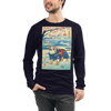 Dog Bulldog Japanese Ukiyo-e Unisex Long Sleeve Tee - Navy / S