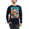 Samurai Bitcoin Mining Ukiyo-e Unisex Long Sleeve Tee - Navy / S