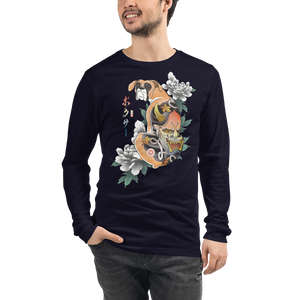 Samurai Boxer Dog Ukiyo-e Unisex Long Sleeve Tee - Samurai Original