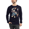 Samurai BBQ Barbecue Funny Ukiyo-e Unisex Long Sleeve Tee - Samurai Original