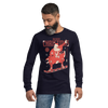 Santa Samurai Snowboard Christmas Ukiyo-e Unisex Long Sleeve Tee