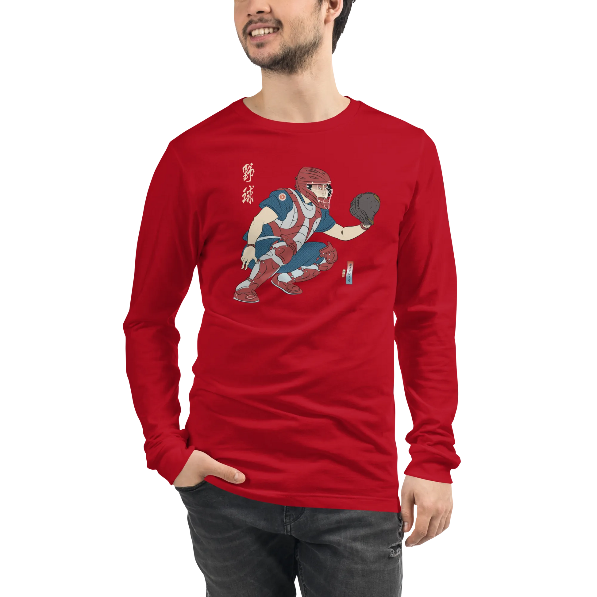 Samurai Baseball Player 4 Sport Ukiyo-e Unisex Long Sleeve Tee - Samurai Original