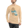 Golden Doodle Dog Funny Japanese Ukiyo-e Unisex Long Sleeve Tee - Sand Dune / S