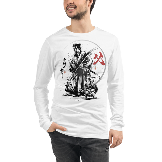 Happy Father's Day Sumi-e Japanese Ink Unisex Long Sleeve Tee - S