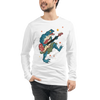 Frog Guitar Bass Funny Japanese Ukiyo-e Unisex Long Sleeve Tee - White / S