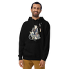 Cat and Mouse Funny Japanese Ukiyo-e Unisex Hoodie - Black / S