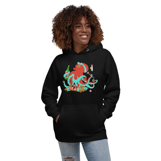 Octopus Sushi Japanese Ukiyo-e Unisex Hoodie - Samurai Original