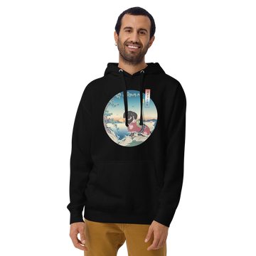 Dachshund Dog Funny Japanese Ukiyo-e Unisex Hoodie - Black / S