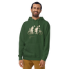 Cat Ride Funny Japanese Ukiyo-e Unisex Hoodie - Forest Green / S