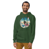 Dachshund Dog Funny Japanese Ukiyo-e Unisex Hoodie - Forest Green / S