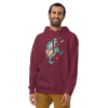 Frog Guitar Bass Funny Japanese Ukiyo-e Unisex Hoodie - Maroon / S