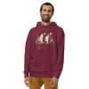 Cat Ride Funny Japanese Ukiyo-e Unisex Hoodie - Maroon / S