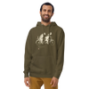 Cat Ride Funny Japanese Ukiyo-e Unisex Hoodie - Military Green / S