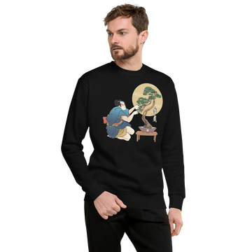 Samurai and Bonsai Tree Japanese Ukiyo-e Unisex Premium Sweatshirt 2 - Samurai Original