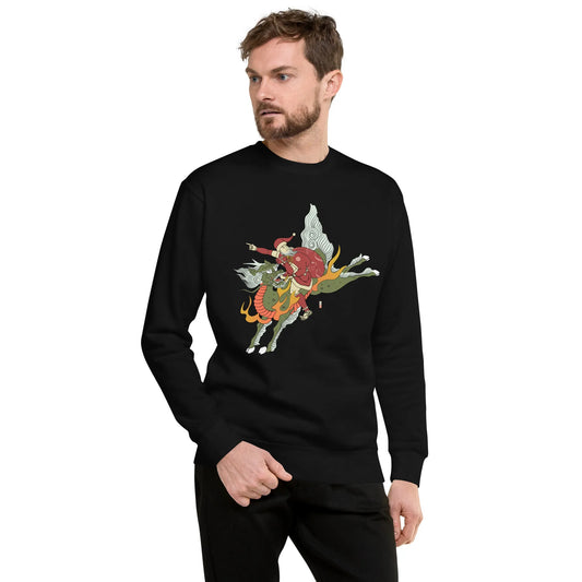 Santa Riding Kirin Unisex Premium Sweatshirt