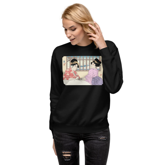 Geisha Henna Artist Japanese Ukiyo-e Unisex Premium Sweatshirt -