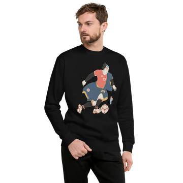 Samurai Dribbling Football Ukiyo-e Unisex Premium Sweatshirt