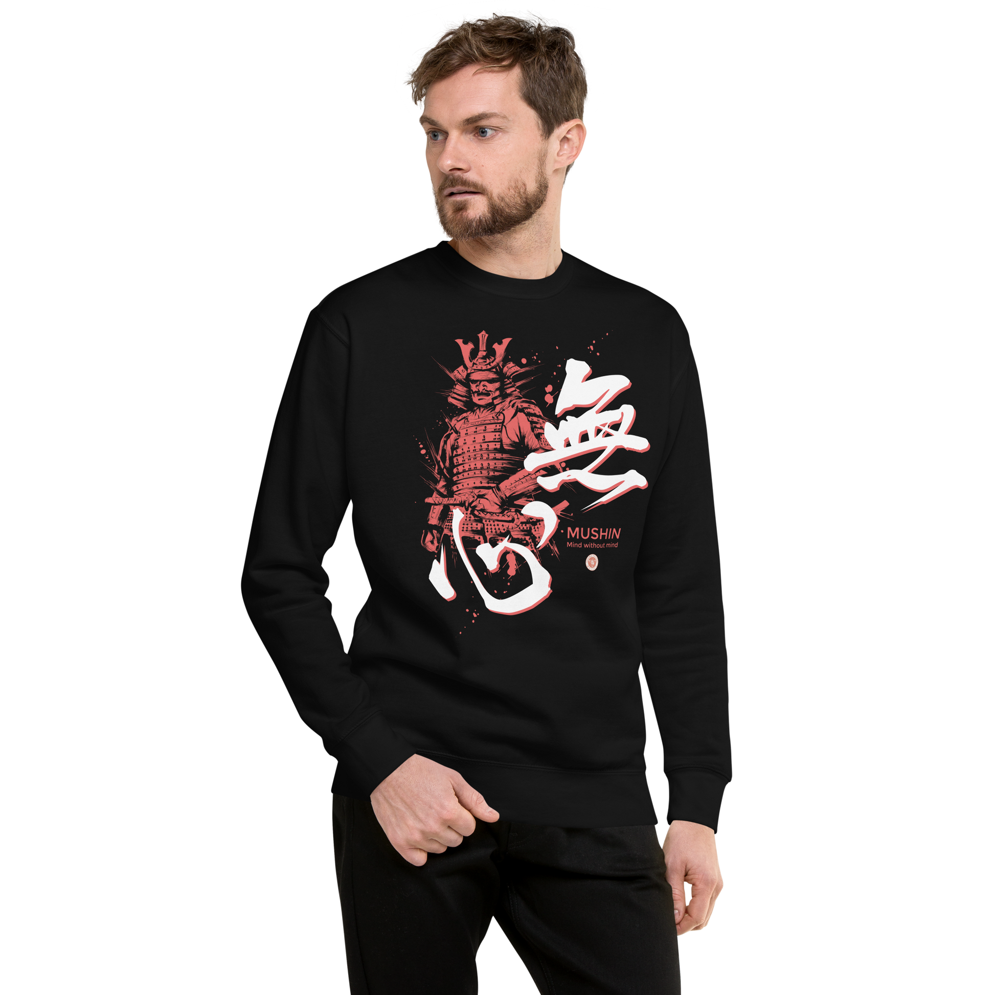 Mushin Japanese Kanji Calligraphy Unisex Premium Sweatshirt - Samurai Original