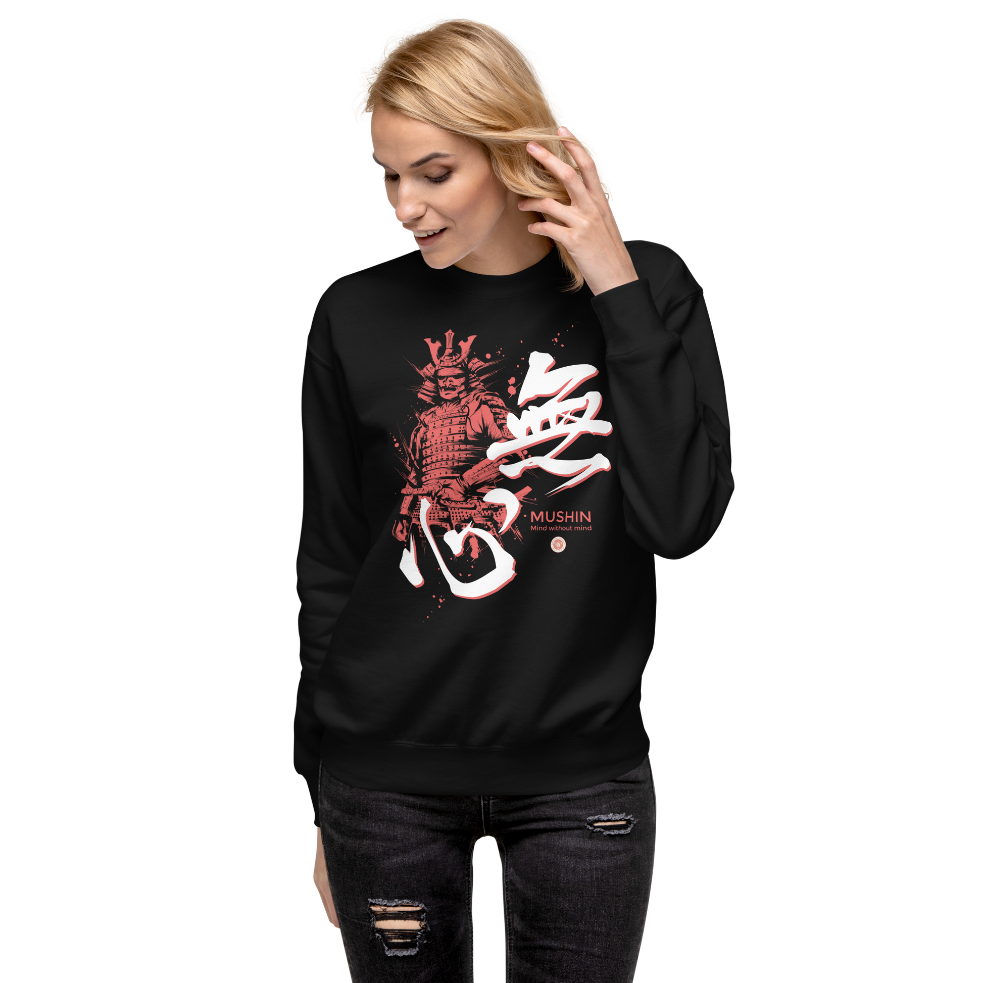 Mushin Japanese Kanji Calligraphy Unisex Premium Sweatshirt - Samurai Original