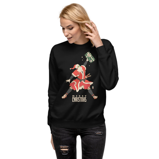 Santa Samurai Christmas Ukiyo-e Unisex Premium Sweatshirt