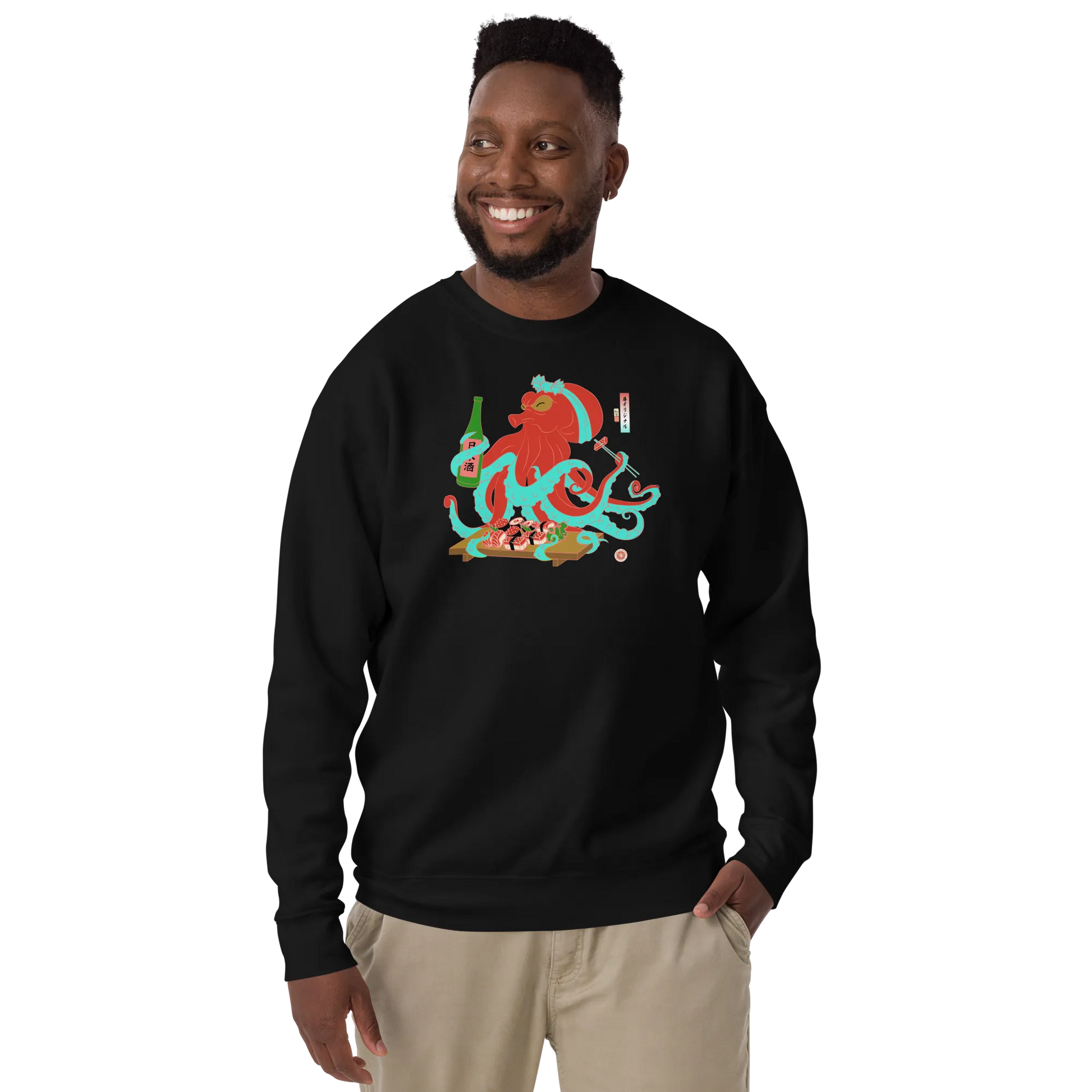 Octopus Sushi Japanese Ukiyo-e Unisex Premium Sweatshirt - Samurai Original