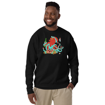 Octopus Sushi Japanese Ukiyo-e Unisex Premium Sweatshirt - Samurai Original