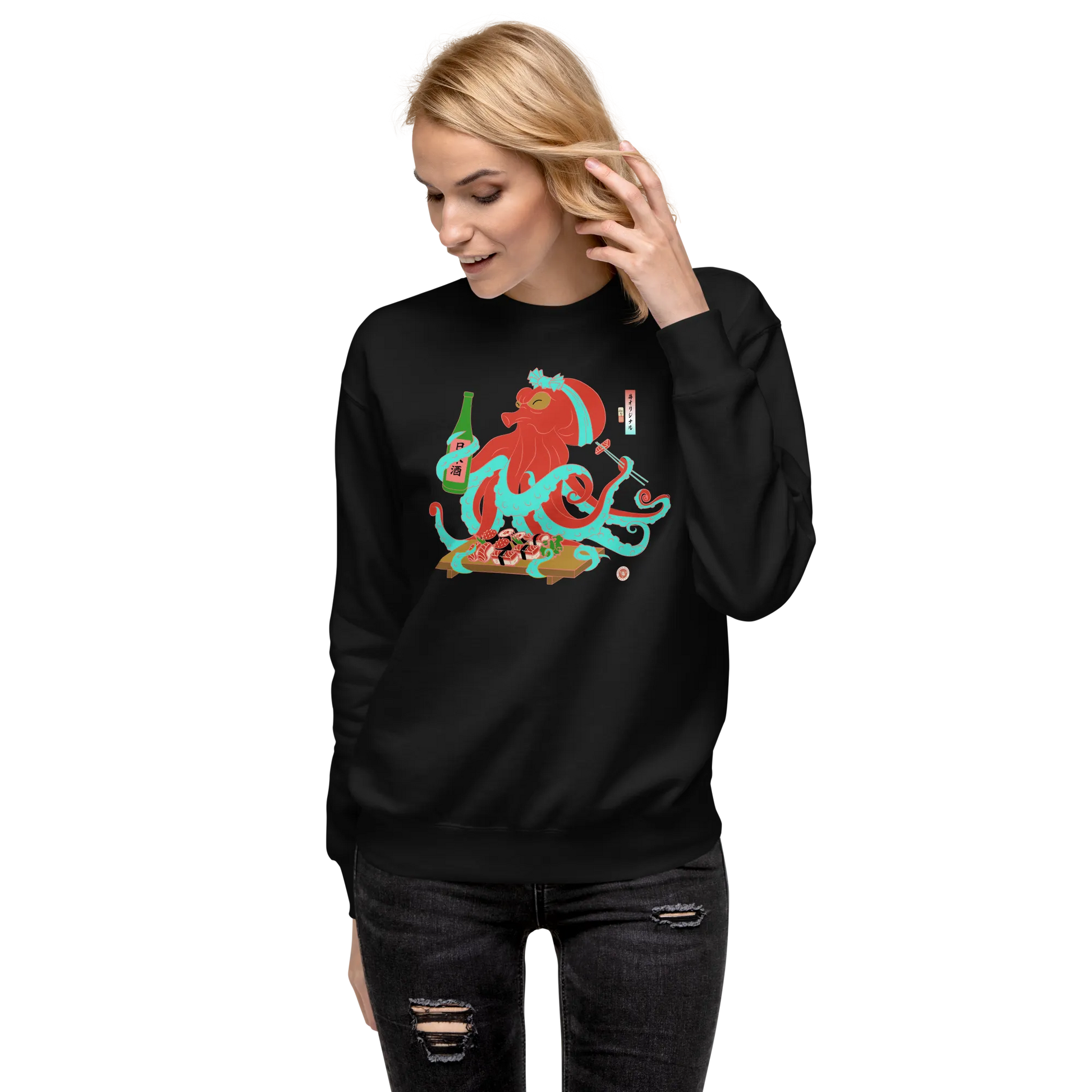 Octopus Sushi Japanese Ukiyo-e Unisex Premium Sweatshirt - Samurai Original