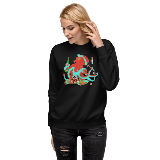 Octopus Sushi Japanese Ukiyo-e Unisex Premium Sweatshirt - Samurai Original