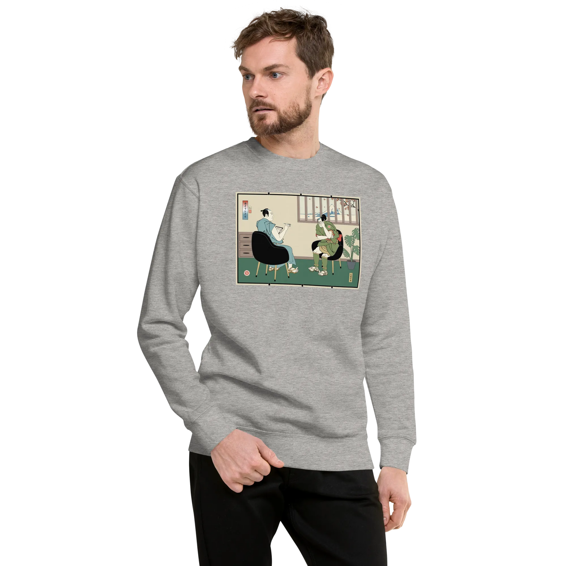 Samurai Psychologist Ukiyo-e Unisex Premium Sweatshirt - Samurai Original