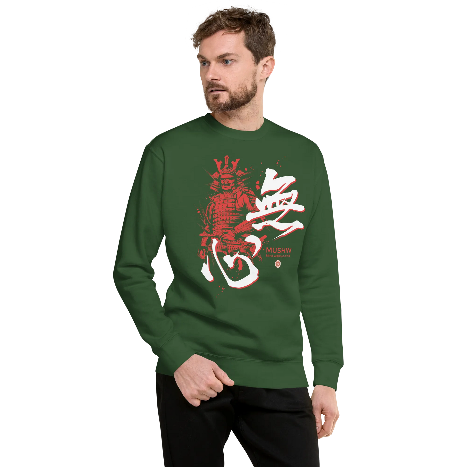 Mushin Japanese Kanji Calligraphy Unisex Premium Sweatshirt - Samurai Original