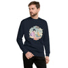 Geisha Groomer Japanese Ukiyo-e Unisex Premium Sweatshirt - Navy Blazer / S