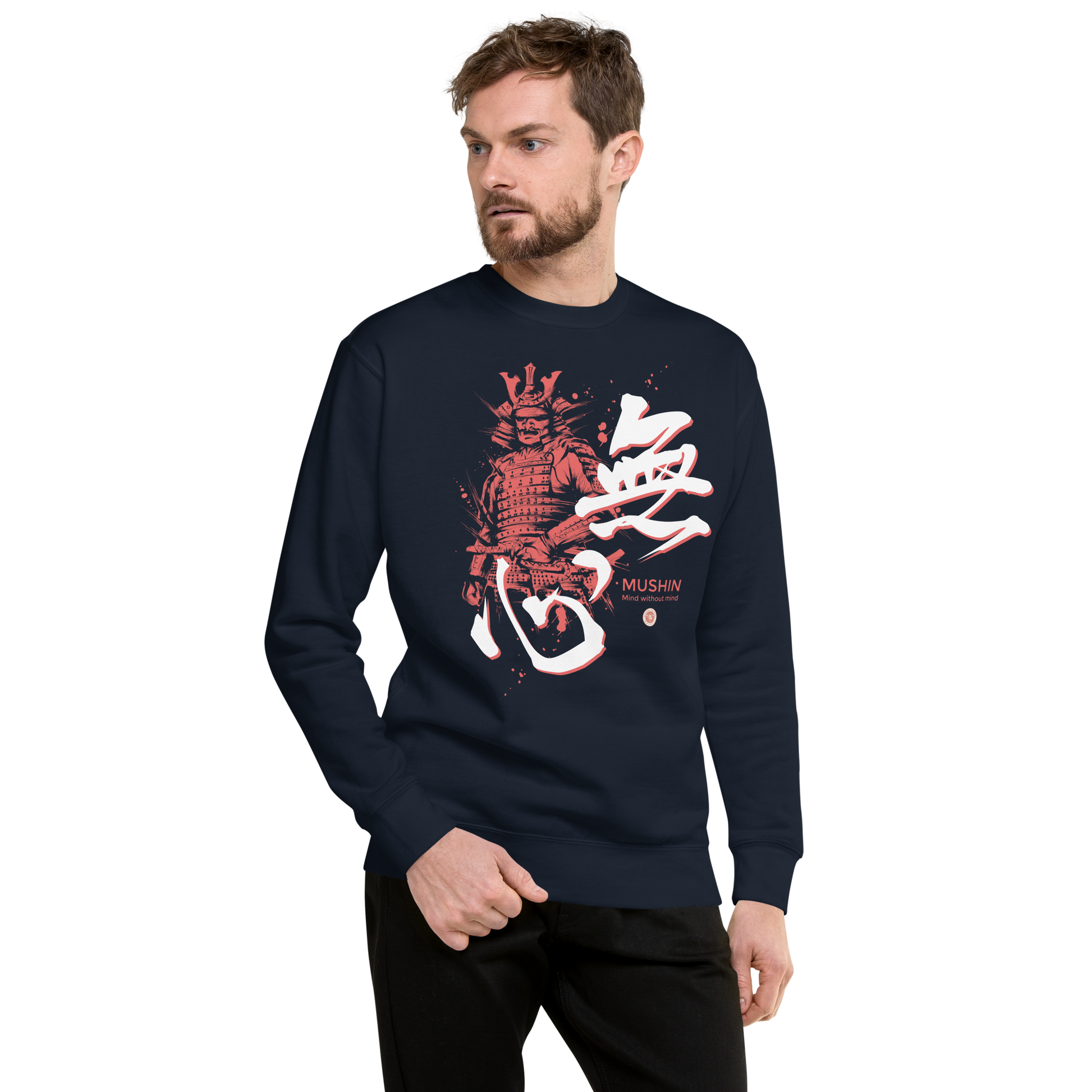 Mushin Japanese Kanji Calligraphy Unisex Premium Sweatshirt - Samurai Original