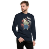 Cat Samurai Funny Ukiyo-e Japanese Unisex Premium Sweatshirt 4 - Navy Blazer / S