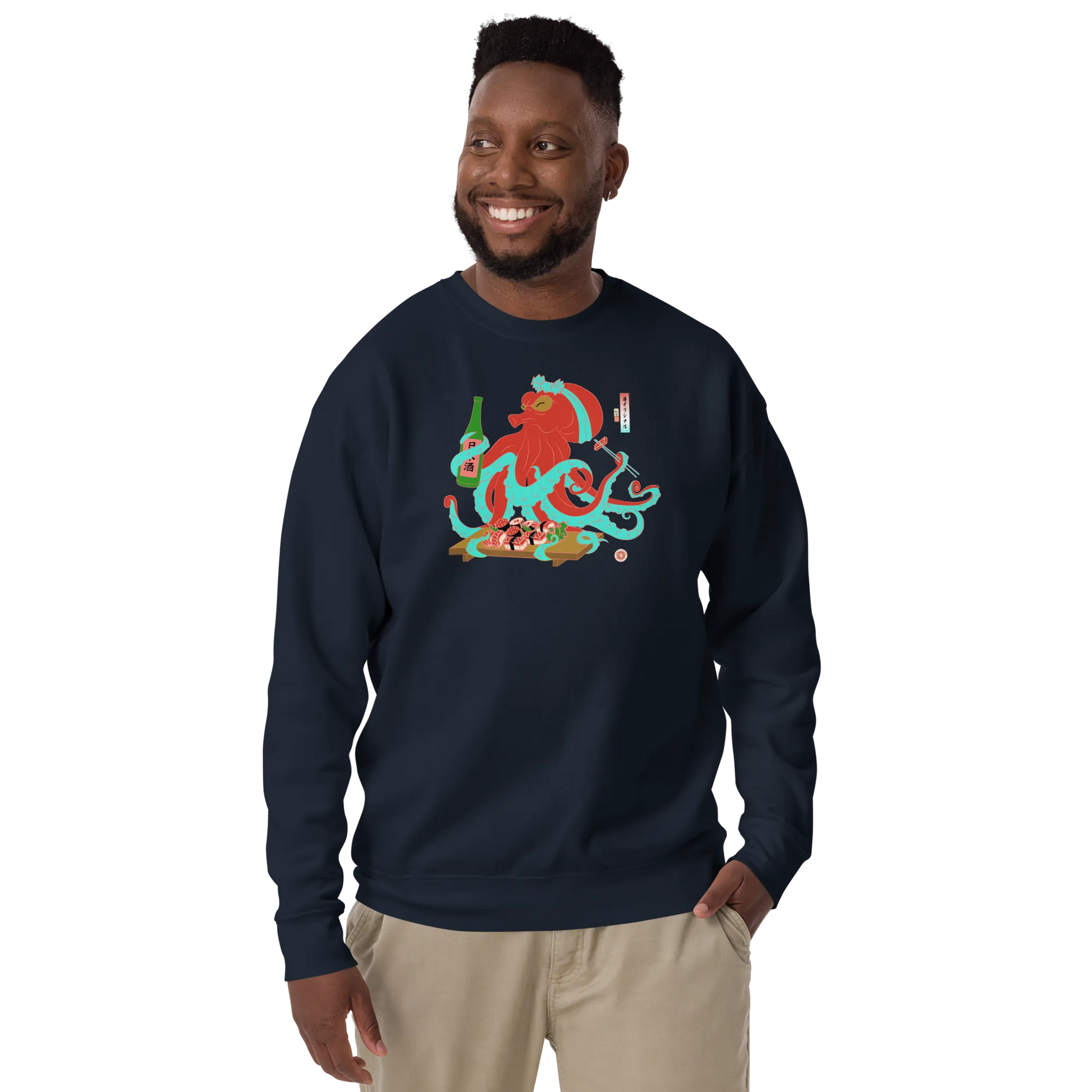 Octopus Sushi Japanese Ukiyo-e Unisex Premium Sweatshirt - Samurai Original